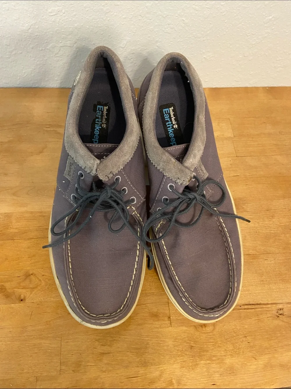 Timberland Earthkeepers Gray Canvas Boat Shoes Size 8.5